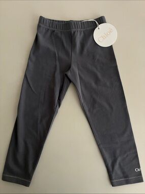 Chloe Girls' Grey Cotton Leggings; NWT